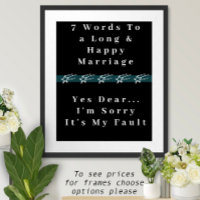7 Words To A Long And Happy Marriage - Poster