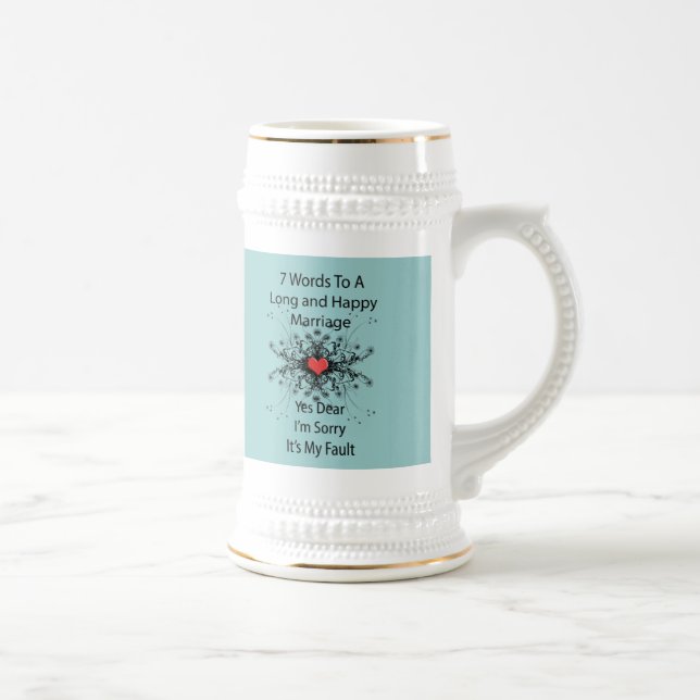 7 Words To A Long Marriage Beer Stein (Right)