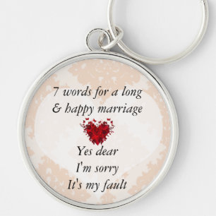 7 Words To A Long Marriage & Happy Marriage Keychain
