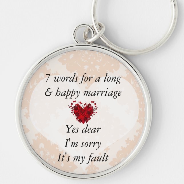 7 Words To A Long Marriage & Happy Marriage Keychain (Front)