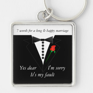 7 Words To A Long Marriage & Happy Marriage Keychain