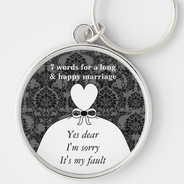 7 Words To A Long Marriage & Happy Marriage Keychain (Front)