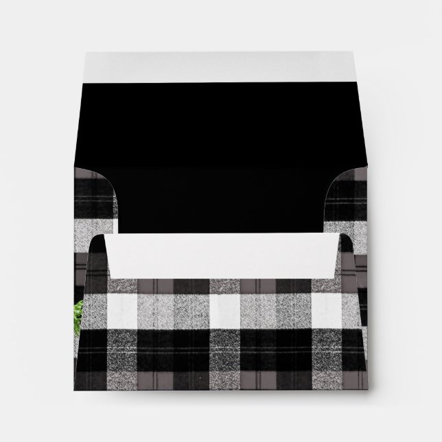 7¼Wx5¼h Envelope Barn Outisde Baffalo Plaid Black (Back (Bottom))