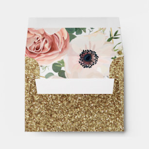 7¼Wx5¼h Envelope Gold Outisde Garden Rose Inside