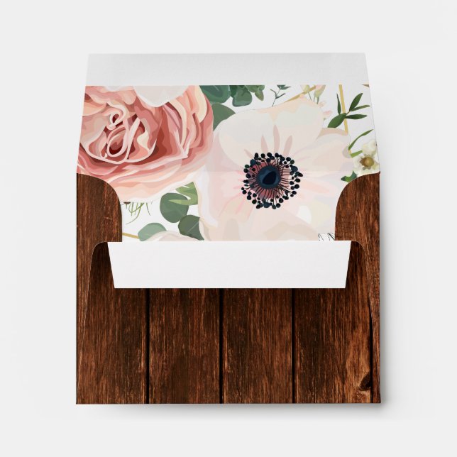 7 Wx5 h Enveloppe Grange extérieure Rose de jardin (Dos (Bas))