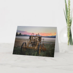 7"x5" Folded Card    Road Grader Sunrise