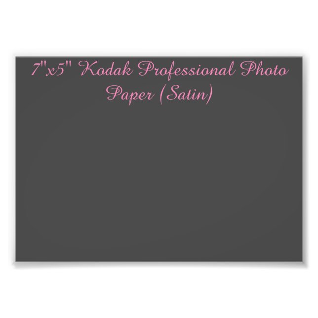 7"x5" Kodak Professional Photo Paper (Satin) Print (Front)