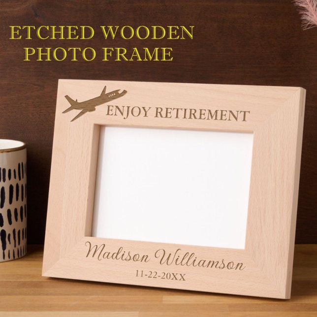7"x5" Photo TravelTheme Enjoy Retirement Name Date Etched Frames (Creator Uploaded)