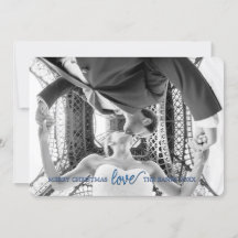 7" x 5" Love Christmas Card in Nebulas Blue