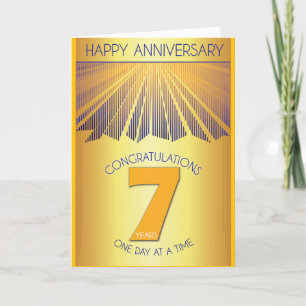 7 Year 12 Step Recovery Anniversary   Customizable Card
