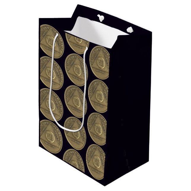 7 Year AA Anniversary Coin Medium Gift Bag (Front Angled)