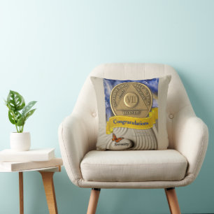 7 Year CUSTOM NAME AA Anniversary Serenity Throw Pillow