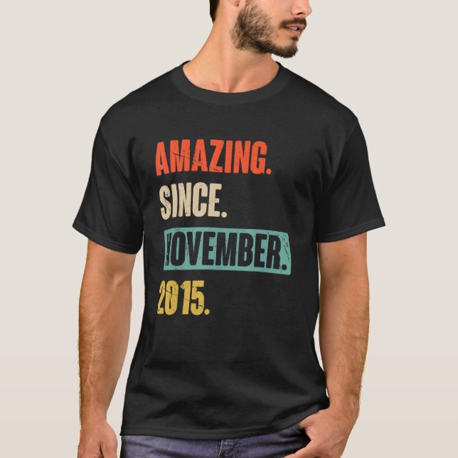 7 Year Old 7th Birthday Amazing Since November 201 T-Shirt (Front)