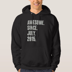 7 Year Old 7th Birthday Awesome Since July 2015 Hoodie