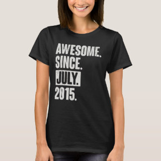 7 Year Old 7th Birthday Awesome Since July 2015 T-Shirt