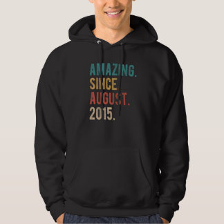7 Year Old 7th Birthday Bday Amazing Since August  Hoodie