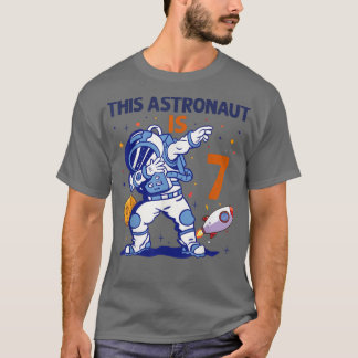 7 Year Old Astronaut Space Planet 7th Birthday Boy T-Shirt
