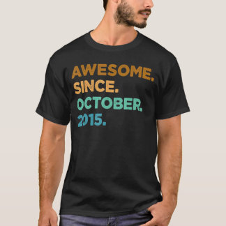 7 Year Old  Awesome Since October 2015 7th Birthda T-Shirt