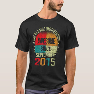 7 Year Old   Awesome Since September 2015 7th Birt T-Shirt