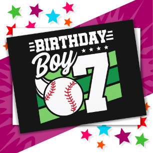 7 Year Old Baseball Party Theme 7th Birthday Boy Postcard