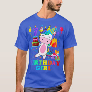7 Year Old Birthday Girl Unicorn T-Shirt