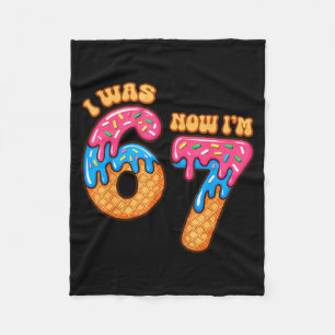 7 Year Old Birthday I Was 6 Now I'm 7 67 Meme Funn Fleece Blanket