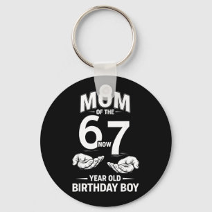 7 Year Old Birthday I was 6 Now Im 7 67 Meme Mom Keychain