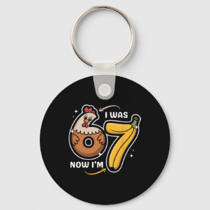 7 Year Old Birthday I Was 6 Now I'm 7 Chicken Nana Keychain