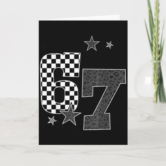 7 Year Old Birthday I Was 6 Now I'm 7 Funny 67 Mem Card (Front)