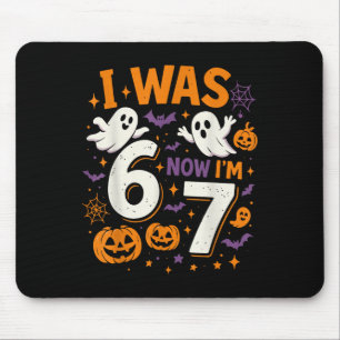 7 Year Old Birthday I Was 6 Now I'm 7 Funny Hallow Mouse Pad