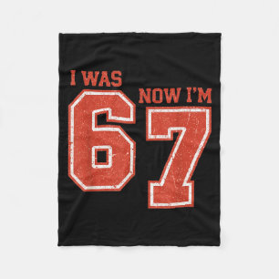 7 Year Old Birthday I Was 6 Now Im 7 Retro Six Sev Fleece Blanket