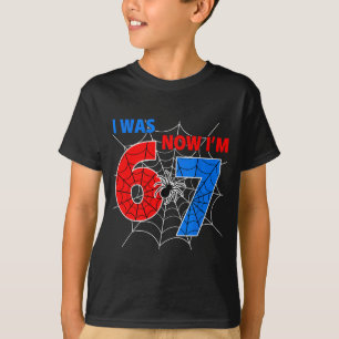 7 Year Old Birthday I Was 6 Now I'm 7 Sder Web The T-Shirt
