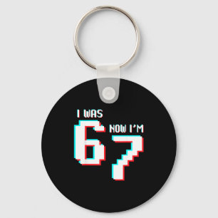 7 Year Old Birthday Kids Was 6 Now I’m 7 Gamer 67 Keychain