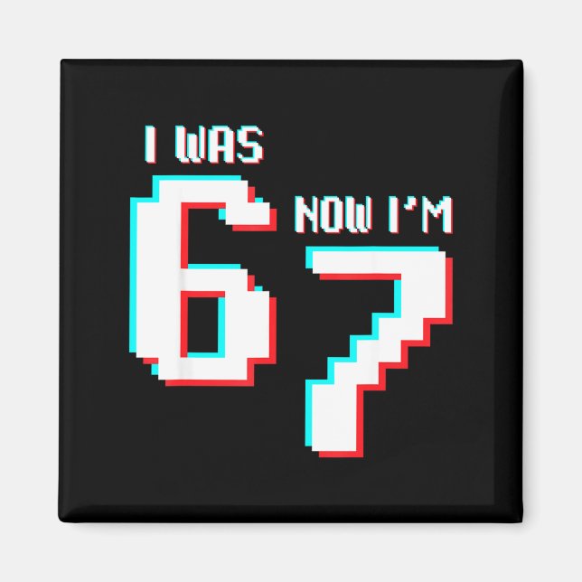 7 Year Old Birthday Kids Was 6 Now I’m 7 Gamer 67  Magnet (Front)