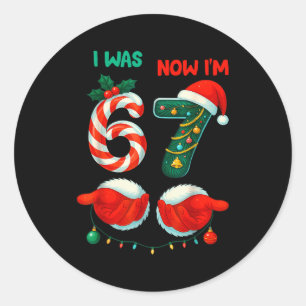7 Year Old Birthday Shirt Was 6 Now Im 7 67 Funny Classic Round Sticker