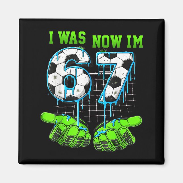 7 Year Old Birthday Shirt Was 6 Now I'm 7 67 Funny Magnet (Front)