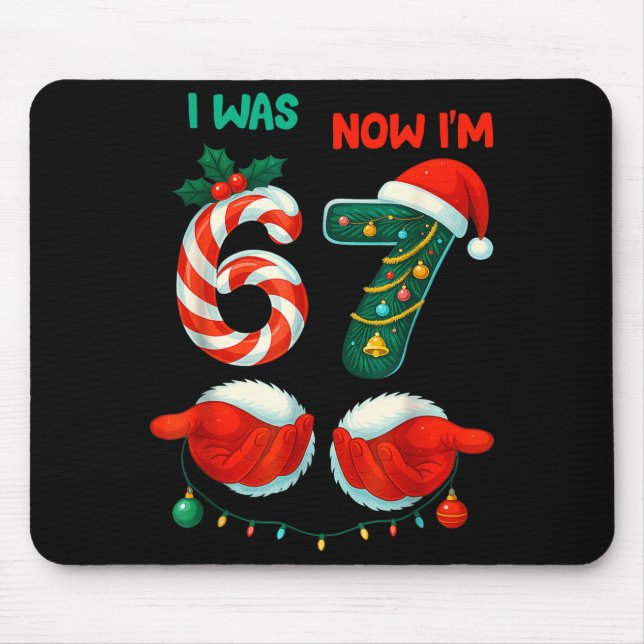 7 Year Old Birthday Shirt Was 6 Now I'm 7 67 Funny Mouse Pad (Front)