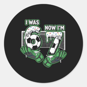 7 Year Old Birthday Soccer I Was 6 Now I'm 7 Classic Round Sticker