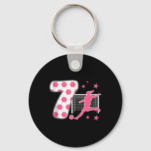 7 Year Old Birthday Soccer Lover 7th Soccer Themed Keychain
