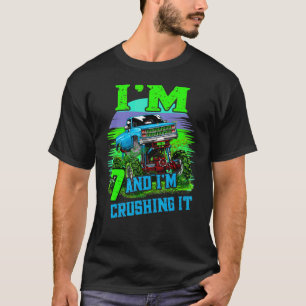 7 Year Old Crushing It Monster Truck 7th Birthday T-Shirt