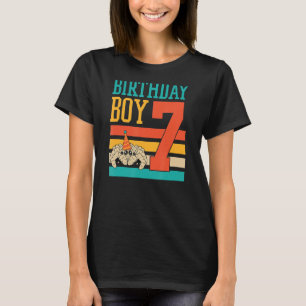 7 Year Old Cute Jumping Spider Birthday Boy Party T-Shirt