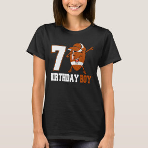 7 Year Old Dabbing Football 7th Birthday Boy Teens T-Shirt