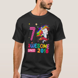 7 Year Old  Girls Teens  Unicorn 7th Birthday T-Shirt