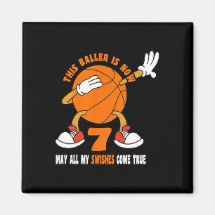 7 Year Old Happy 7th Birthday Basketball 7th Birth Magnet