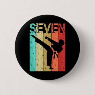 7 Year Old Karate Birthday Boy Girl 7th Birthday K 2 Inch Round Button