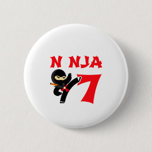 7 Year Old Karate Ninja Party Kids 7th Birthday T 2 Inch Round Button
