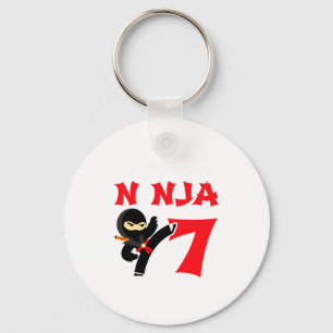7 Year Old Karate Ninja Party Kids 7th Birthday T Keychain