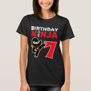 7 Year Old Karate Ninja Party Kids 7th Birthday T T-Shirt