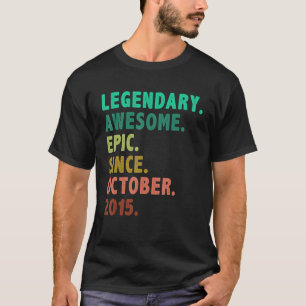 7 Year Old Legend Since October 2015 7th Birthday T-Shirt