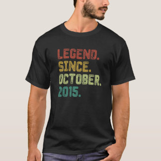 7 Year Old  Legend Since October 2015 7th Birthday T-Shirt